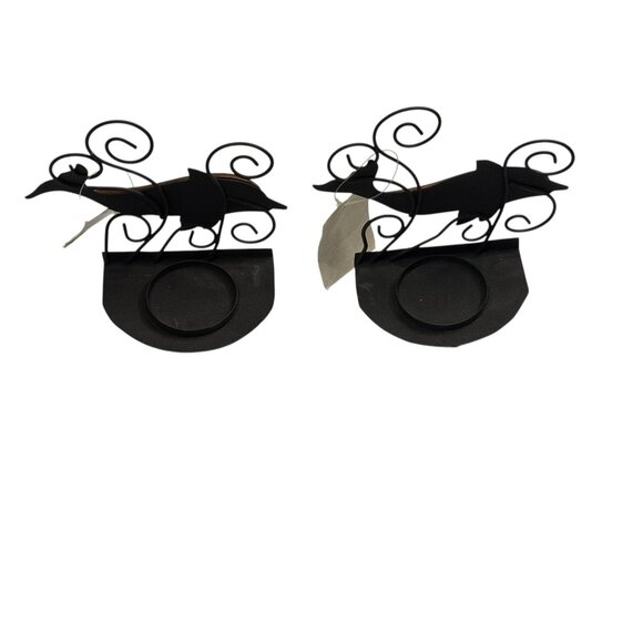 Wooden & Metal Fish Decor Candle Holder Set - Picture 9 of 11